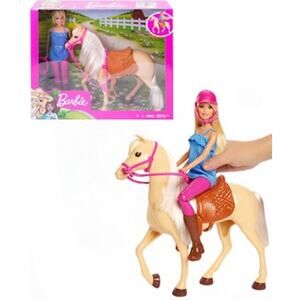 Barbie Doll Horse Playset FXH13 Riding Accessories Equestrian Outfit Helmet New